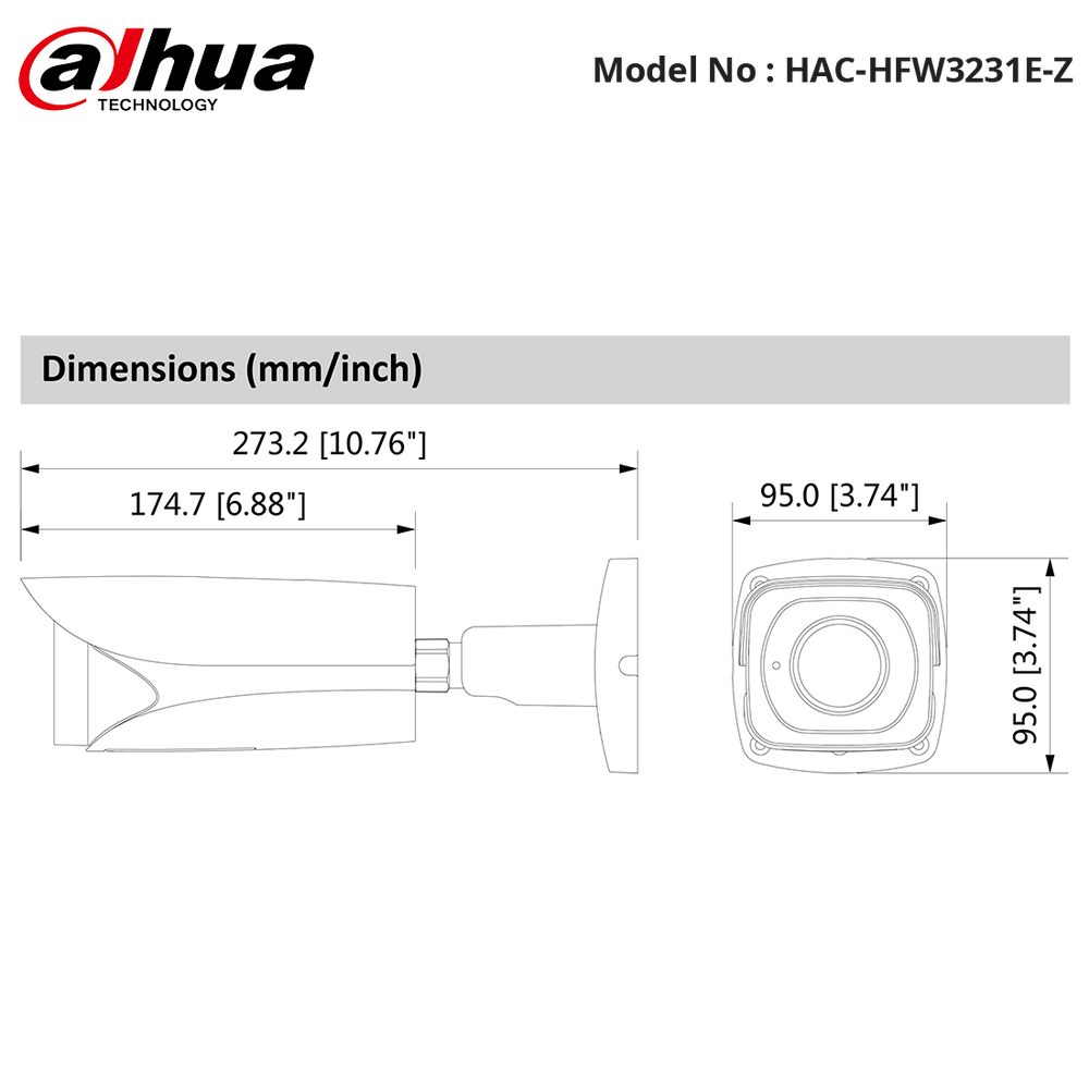 DH-HAC-HFW3231E-Z - Dahua - 1080P Starlight HDCVI Bullet Motorized Camera