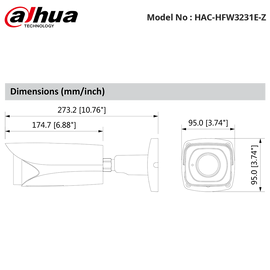 DH-HAC-HFW3231E-Z - Dahua - 1080P Starlight HDCVI Bullet Motorized Camera