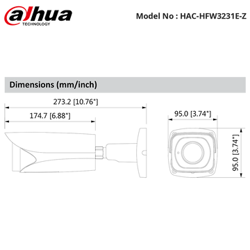 DH-HAC-HFW3231E-Z - Dahua - 1080P Starlight HDCVI Bullet Motorized Camera