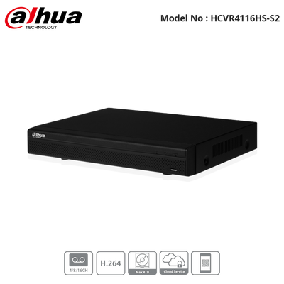 HCVR4116HS-S2 - Dahua - 16ch HD-CVI Digital Video Recorder (NO HDD)