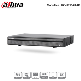HCVR7104H-4K - Dahua - Pro Series HD-CVI 4CH Penta-brid 4MP, 4K 1U Recorder (NO HDD)