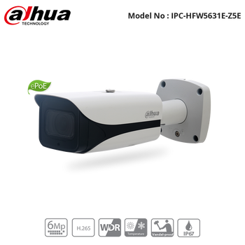 IPC-HFW5631E-Z5E - Dahua - 6MP WDR Bullet Camera, 7-35mm Motorised Zoom Lens, IR 100m, ePoE