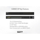 GSM4212P - Netgear AV Line M4250-10G2F-PoE+ 8x1G PoE+ 125W 2x1G and 2xSFP Managed Switch