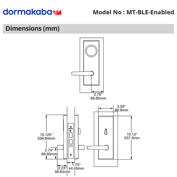 MT-BLE Enabled - dormakaba - Saflok MT RFID (Bluetooth enabled)