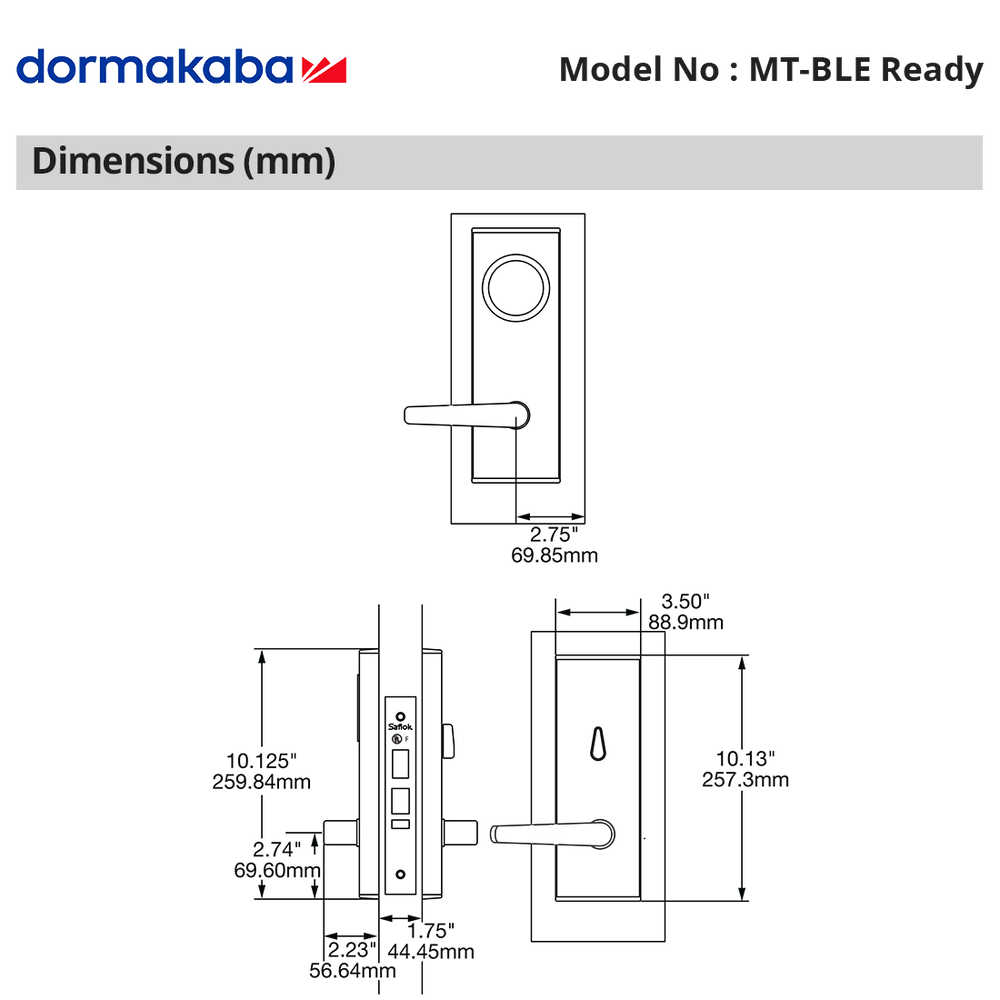 MT-BLE Ready - dormakaba - Saflok MT RFID (Bluetooth ready but not enabled)
