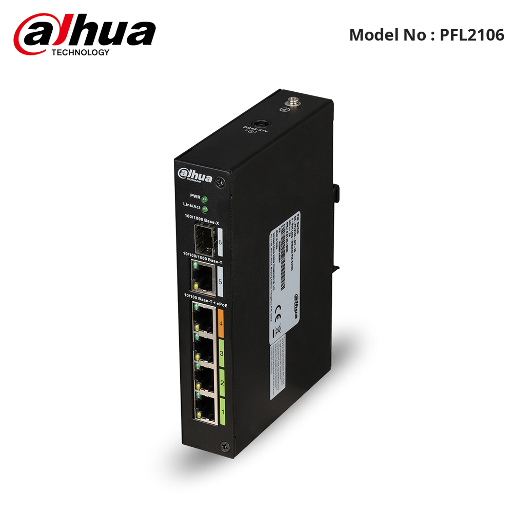 PFL2106 - Dahua - Long Range 4-Port PoE Switch for ePoE devices