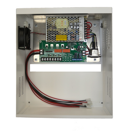 PSU-135-6 - PSU 13.5VDC 6A rated with fused outputs, with charger, in a cabinet