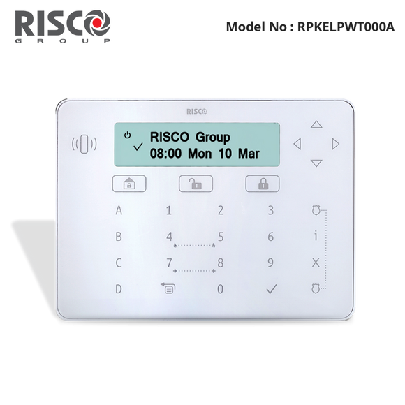 RPKELPWT000A - Risco - Elegant Touch Keypad, White, built-in Prox + 2x Tags