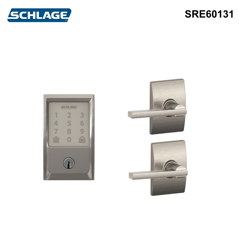 Schlage Encode - Smart Wi-Fi Deadbolt - Options Finish and Handles Encode Satin Nickel with Square Latitude Handles