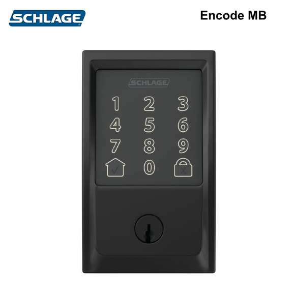 Schlage Encode - Smart Wi-Fi Deadbolt - Options Finish and Handles Encode Only Matt Black