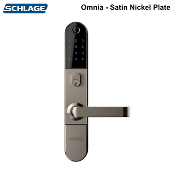 Omnia™ - Schlage - Smart Entry lock + Latch Retractor + Legge 990 SV Mortice Lock Satin Nickel Finish