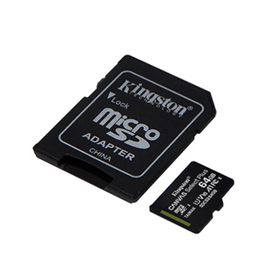 Kingston SDCS2-64GB microSDXC Class 10 UHS-I card +SD Adapter up to 100Mb-s read