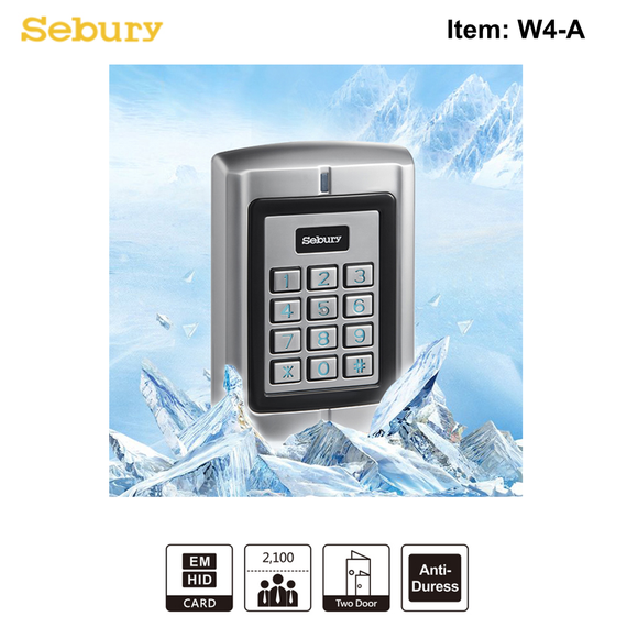W4-A - Standalone Access Control, IP65 Waterproof Keypad, EM & HID