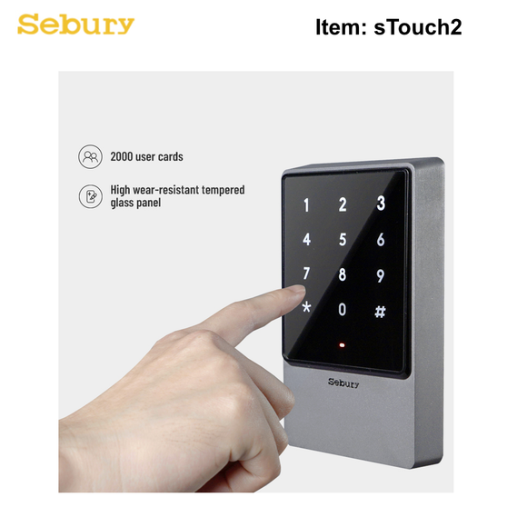 sTouch2 - HID & EM Prox Card Reader & Touch PinPad Entry IP68
