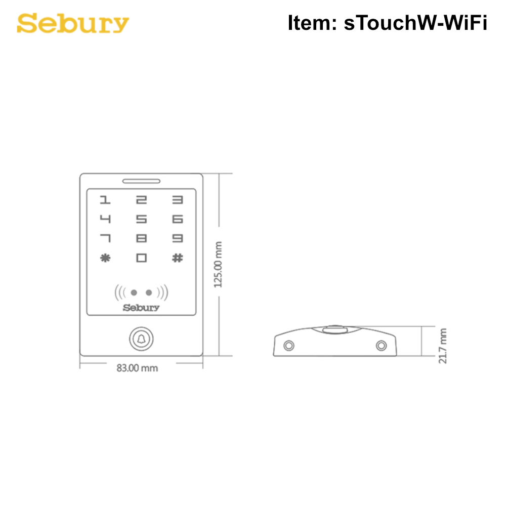STouch-WiFi - HID & EM Prox Card Reader & Touch PinPad Entry IP65