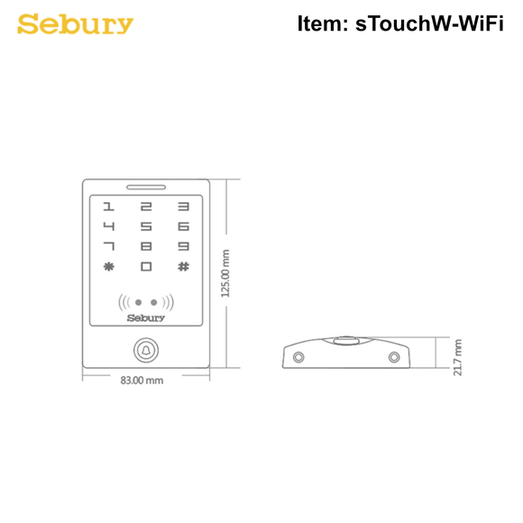 STouch-WiFi - HID & EM Prox Card Reader & Touch PinPad Entry IP65