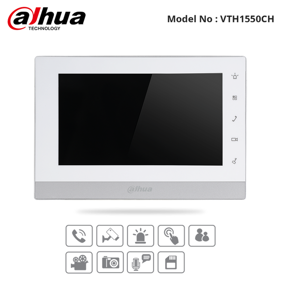 VTH1550CH - Dahua - IP Indoor 7" Monitor Touch Screen, Micro SD Card