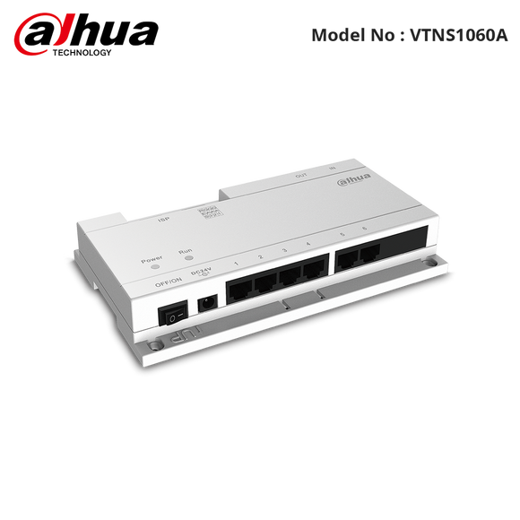 VTNS1060A - Dahua - 6ch 24V PoE Switch, up to 30 Cascading (no PSU)