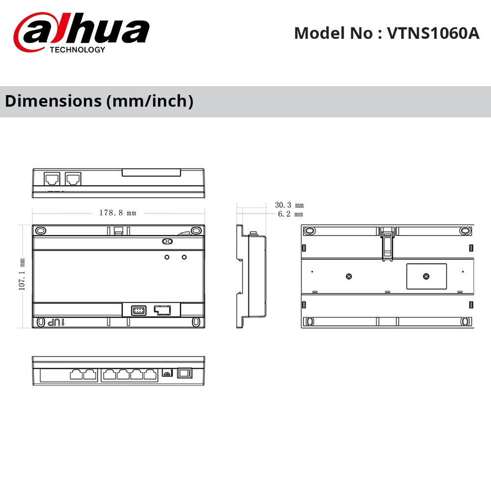 VTNS1060A - Dahua - 6ch 24V PoE Switch, up to 30 Cascading