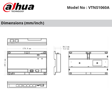 VTNS1060A - Dahua - 6ch 24V PoE Switch, up to 30 Cascading (no PSU)
