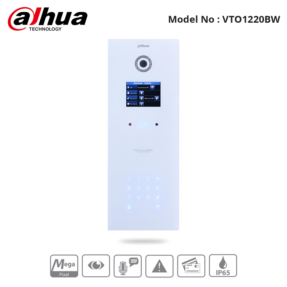 VTO1220BW - Dahua - IP Apartment Stainless Steel Outdoor Station, 1.3MP