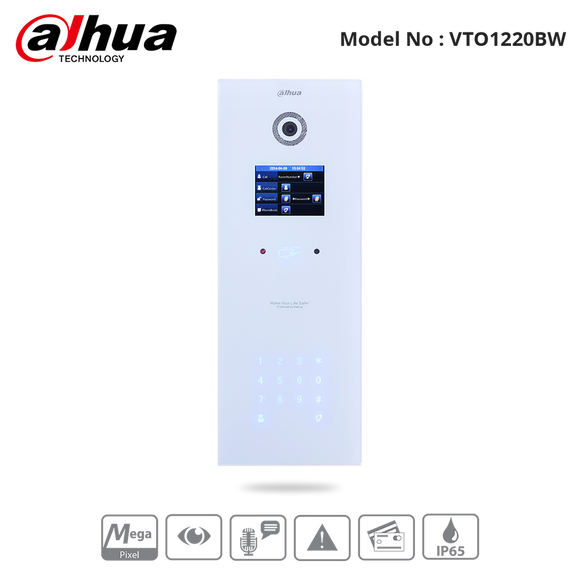 VTO1220BW - Dahua - IP Apartment Stainless Steel Outdoor Station, 1.3MP