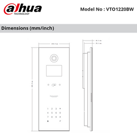 VTO1220BW - Dahua - IP Apartment Stainless Steel Outdoor Station, 1.3MP