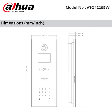 VTO1220BW - Dahua - IP Apartment Stainless Steel Outdoor Station, 1.3MP