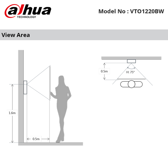 VTO1220BW - Dahua - IP Apartment Stainless Steel Outdoor Station, 1.3MP